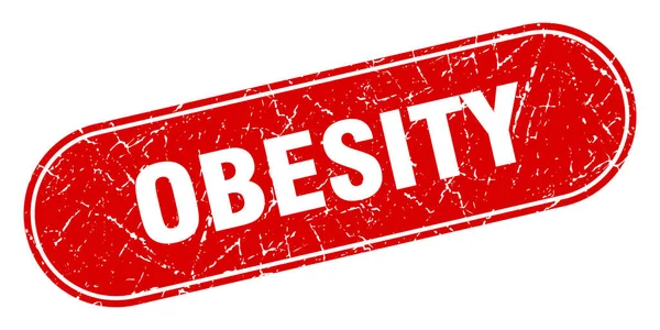Obezite Işareti Obezite Grunge Kırmızı Mühür Etiket — Stok Vektör