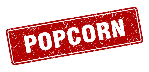 Popcorn Stempel Popcorn Vintage Rood Label Teken — Stockvector