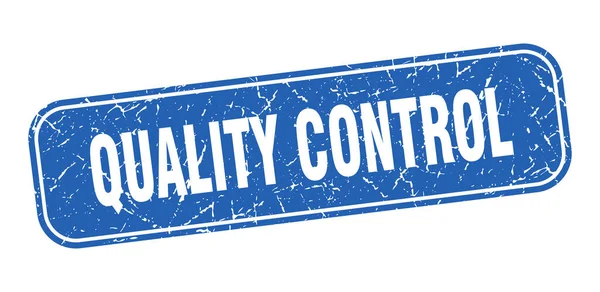 Carimbo Controlo Qualidade Controle Qualidade Quadrado Grungy Sinal Azul — Vetor de Stock