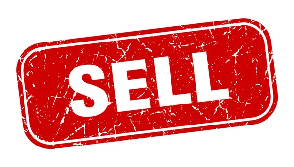 Stempel Verkaufen Verkaufen Quadratische Grungy Rote Zeichen — Stockvektor