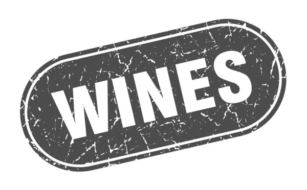Wines Sign Wines Grunge Black Stamp Label — Stock Vector