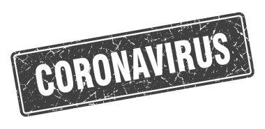 Coronavirus pulu. Coronavirus vintage siyah etiketi. İmzala