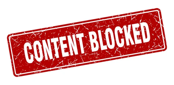 Contenido Bloqueado Sello Contenido Bloqueado Etiqueta Roja Vintage Señal — Vector de stock