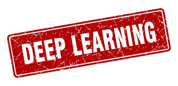 Deep Learning Stempel Deep Learning Vintage Red Label Zeichen — Stockvektor