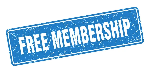 Kostenloser Mitgliedsstempel Kostenlose Mitgliedschaft Jahrgang Blaues Etikett Zeichen — Stockvektor