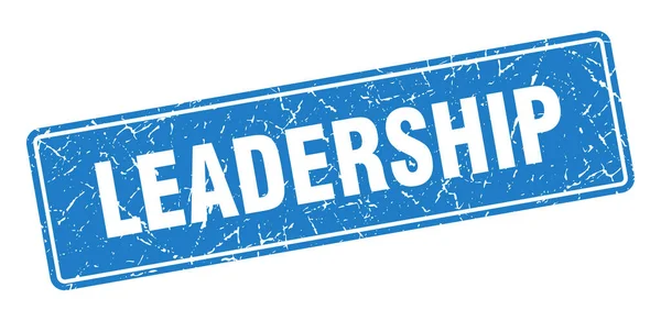 Timbre Leadership Leadership Vintage Label Bleu Signe — Image vectorielle