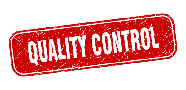 Sello Control Calidad Control Calidad Cuadrado Grungy Signo Rojo — Vector de stock