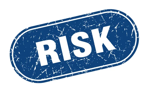 Risk Sign Risk Grunge Blue Stamp Label — Stock Vector