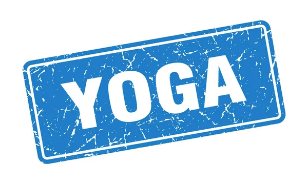 Yogamærke Yoga Vintage Blå Label Tegn – Stock-vektor