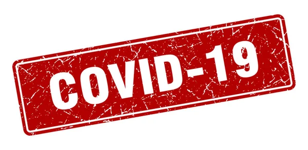 Covid 19邮票 Covid 19古董红标签 — 图库矢量图片