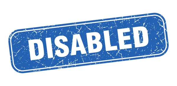 Απενεργοποιημένη Σφραγίδα Disabled Τετράγωνο Grungy Μπλε Σημάδι — Διανυσματικό Αρχείο