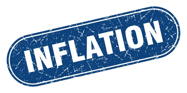 Signo Inflación Sello Azul Grunge Inflación Etiqueta — Archivo Imágenes Vectoriales