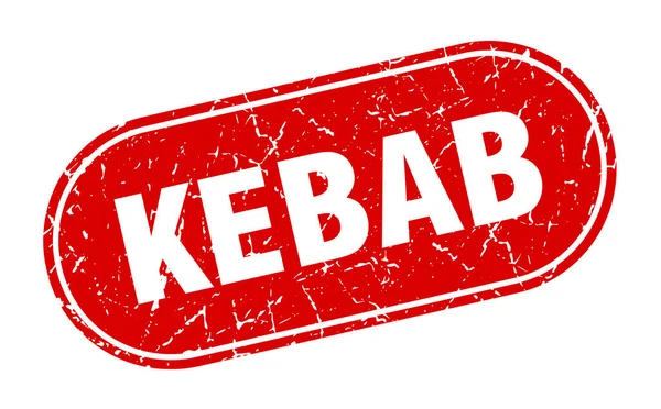 Señal Kebab Kebab Grunge Sello Rojo Etiqueta — Vector de stock