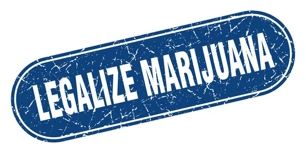 Marihuana Işaretini Yasallaştır Marihuana Grunge Mavi Pulunu Yasallaştırın Etiket — Stok Vektör