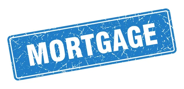 Mortgage Stamp Mortgage Vintage Blue Label Sign — Stock Vector