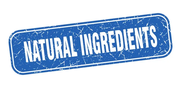 Natural Ingredients Stamp Natural Ingredients Square Grungy Blue Sign — Stock Vector