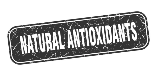 Timbro Antiossidanti Naturali Antiossidanti Naturali Quadrato Grungy Segno Nero — Vettoriale Stock