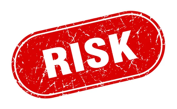 Risikozeichen Risiko Grunge Roten Stempel Etikett — Stockvektor