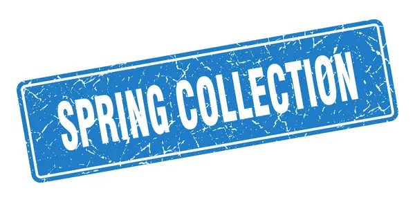 Sello Colección Primavera Colección Primavera Etiqueta Azul Vintage Señal — Vector de stock