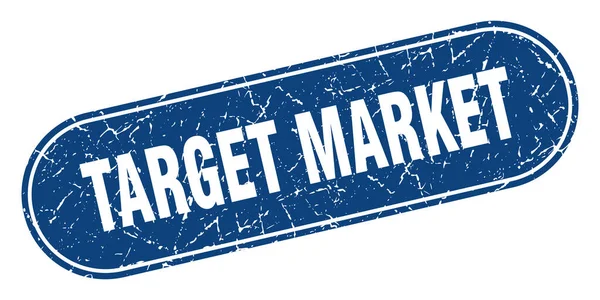 Target Market Sign Target Market Grunge Blue Stamp Label — Stock Vector