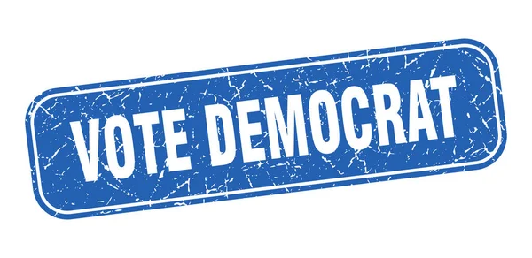 Голосувати Демократичну Марку Голосувати Демократичний Квадратний Гранжевий Синій Знак — стоковий вектор