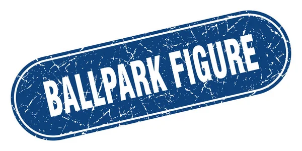 Ein Zeichen Für Die Zukunft Ballpark Figur Grunge Blue Stempel — Stockvektor