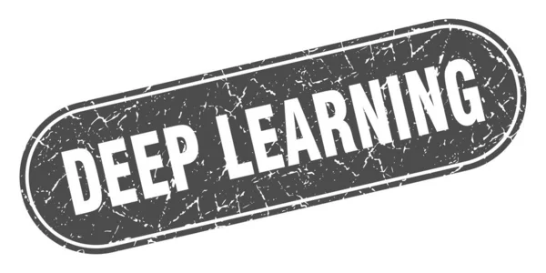 Deep Learning Zeichen Deep Learning Grunge Black Stamp Etikett — Stockvektor