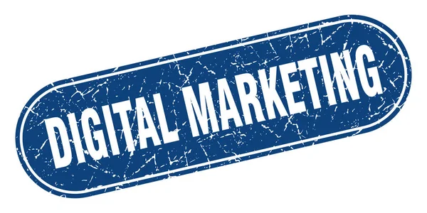 Zeichen Für Digitales Marketing Digital Marketing Grunge Blue Stempel Etikett — Stockvektor