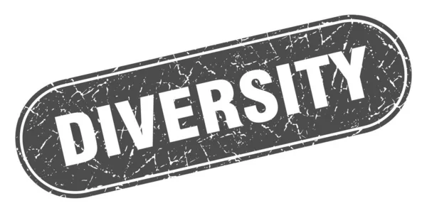 Signo Diversidad Sello Negro Grunge Diversidad Etiqueta — Vector de stock