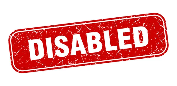 Sello Para Discapacitados Signo Rojo Grueso Cuadrado Discapacitado — Vector de stock