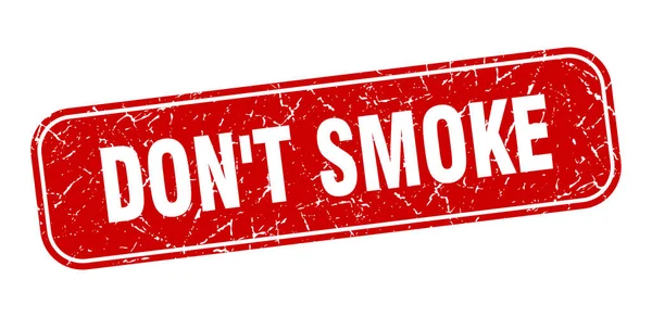 Jangan Merokok Stempel Jangan Merokok Tanda Merah Grungy Persegi - Stok Vektor