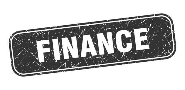 Finanční Razítko Finance Náměstí Špinavé Černé Znamení — Stockový vektor