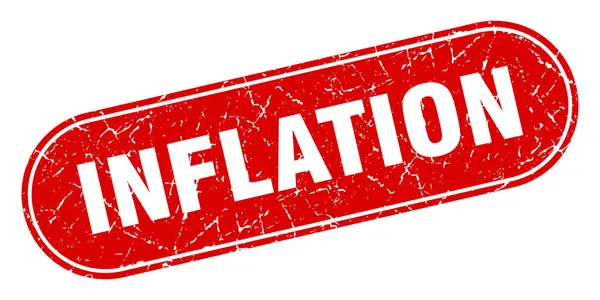 Signo Inflación Inflación Grunge Sello Rojo Etiqueta — Archivo Imágenes Vectoriales