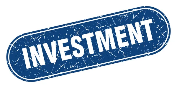 Sinal Investimento Investimento Grunge Selo Azul Rotulagem —  Vetores de Stock