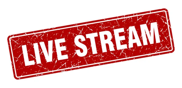 Live Stream Stempel Live Stream Vintage Rood Label Teken — Stockvector