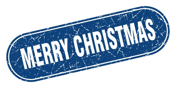 Feliz Signo Navidad Feliz Navidad Grunge Sello Azul Etiqueta — Archivo Imágenes Vectoriales
