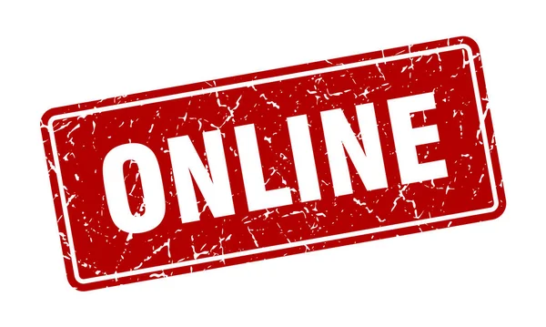 Timbro Online Etichetta Rossa Vintage Online Firma — Vettoriale Stock