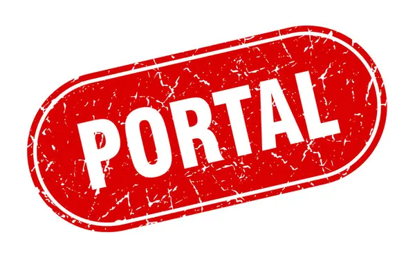 Señal Portal Portal Grunge Sello Rojo Etiqueta — Vector de stock
