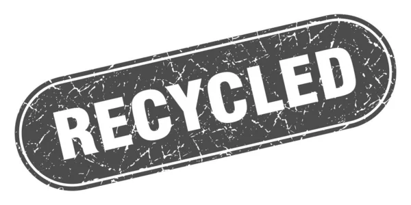 Panneau Recyclé Timbre Noir Grunge Recyclé Étiquette — Image vectorielle