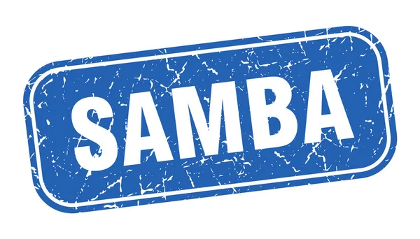 Sello Samba Samba Cuadrado Grungy Azul Signo — Archivo Imágenes Vectoriales