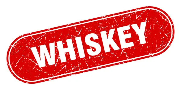 ウィスキーの看板 ウイスキー グランジ レッド スタンプ ラベル — ストックベクタ