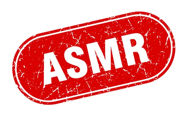 Asmr Signo Asmr Grunge Sello Rojo Etiqueta — Vector de stock