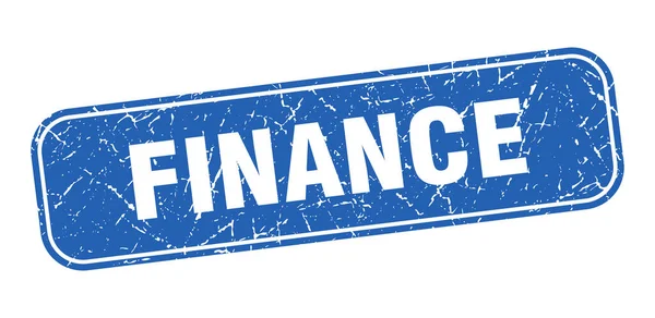 Selo Financeiro Finanças Quadrado Grungy Sinal Azul — Vetor de Stock