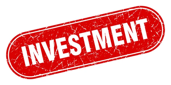Znak Inwestycyjny Inwestycja Grunge Czerwony Znaczek Oznakowanie — Wektor stockowy