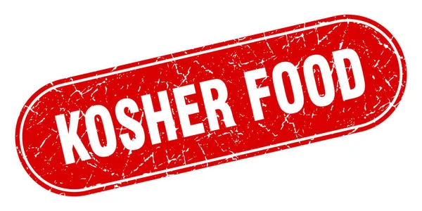 Kosher Food Sign Kosher Food Grunge Red Stamp Label — Stock Vector