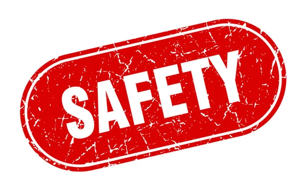 Znak Bezpieczeństwa Zabezpieczenie Grunge Czerwony Znaczek Oznakowanie — Wektor stockowy