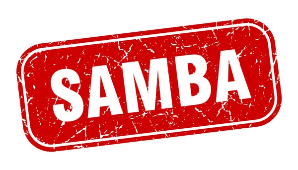 Sello Samba Samba Cuadrado Grungy Rojo Signo — Archivo Imágenes Vectoriales