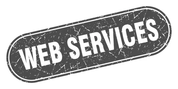Sinal Serviços Web Serviços Web Grunge Selo Preto Rotulagem — Vetor de Stock