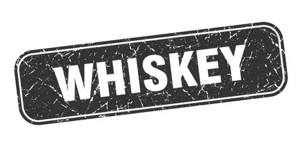 Timbre Whisky Whisky Carré Grungy Signe Noir — Image vectorielle