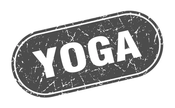 Segno Yoga Yoga Grunge Timbro Nero Marchio — Vettoriale Stock